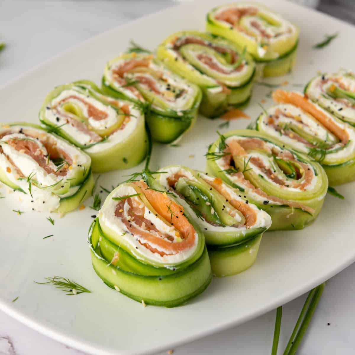 Cucumber Rolls with Smoked Salmon