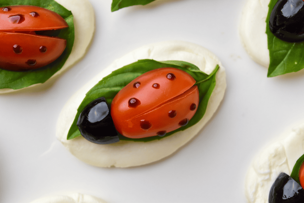 ladybug caprese snack