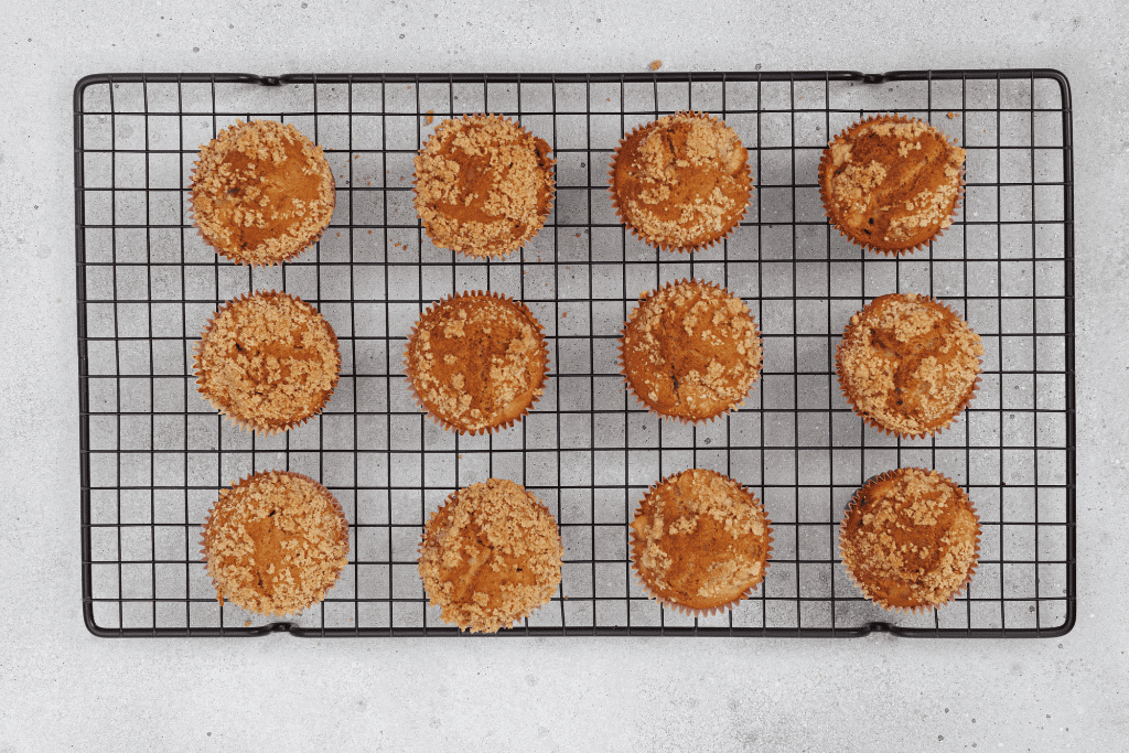 apple muffins on cooling rack