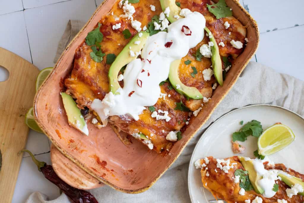 Black Bean Rice Enchiladas