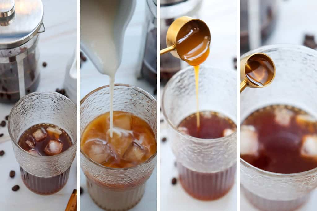 Steps to make Caramel iced coffee