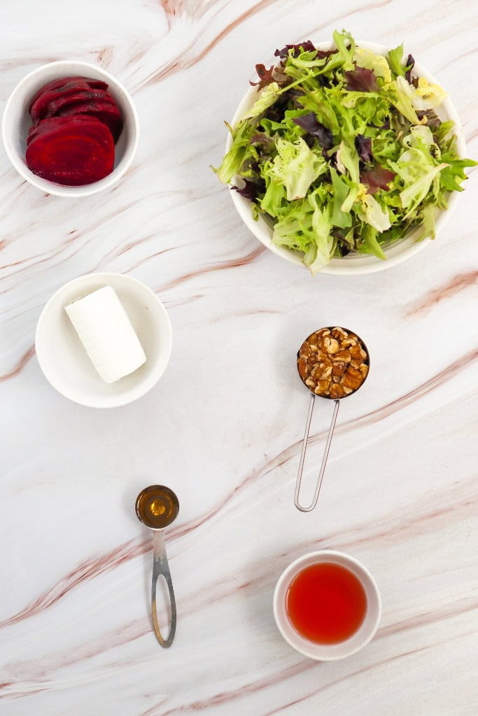 Grilled Beetroot Goat Cheese Salad ingredients