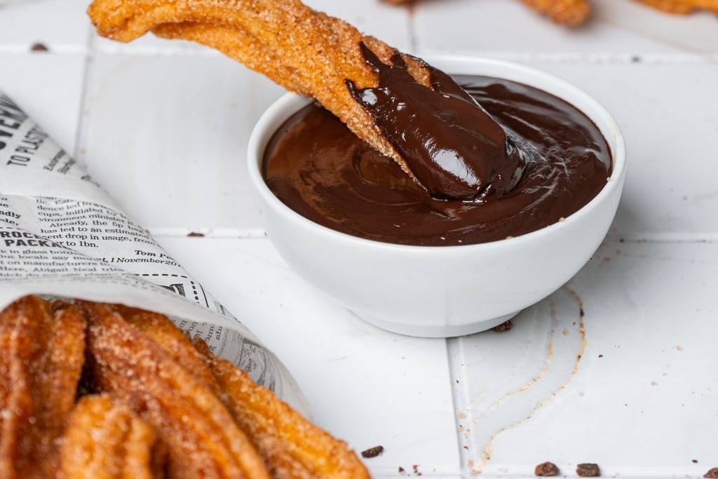 Homemade Churros Dipped in Chocolate sauce