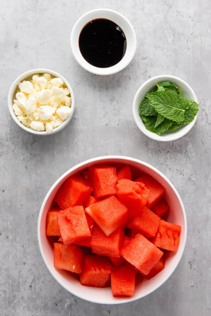 Watermelon Feta Salad ingredients