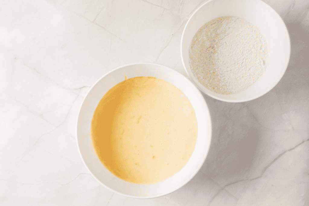mixing up the dry & wet ingredients