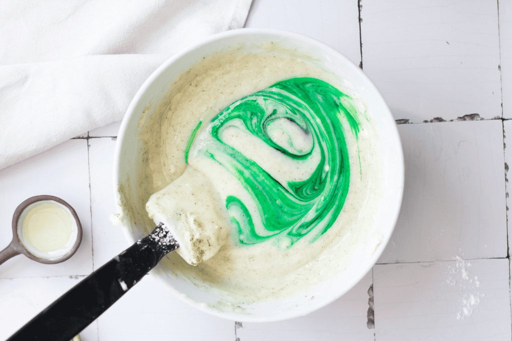 mixing up the green filling ingredients (2)