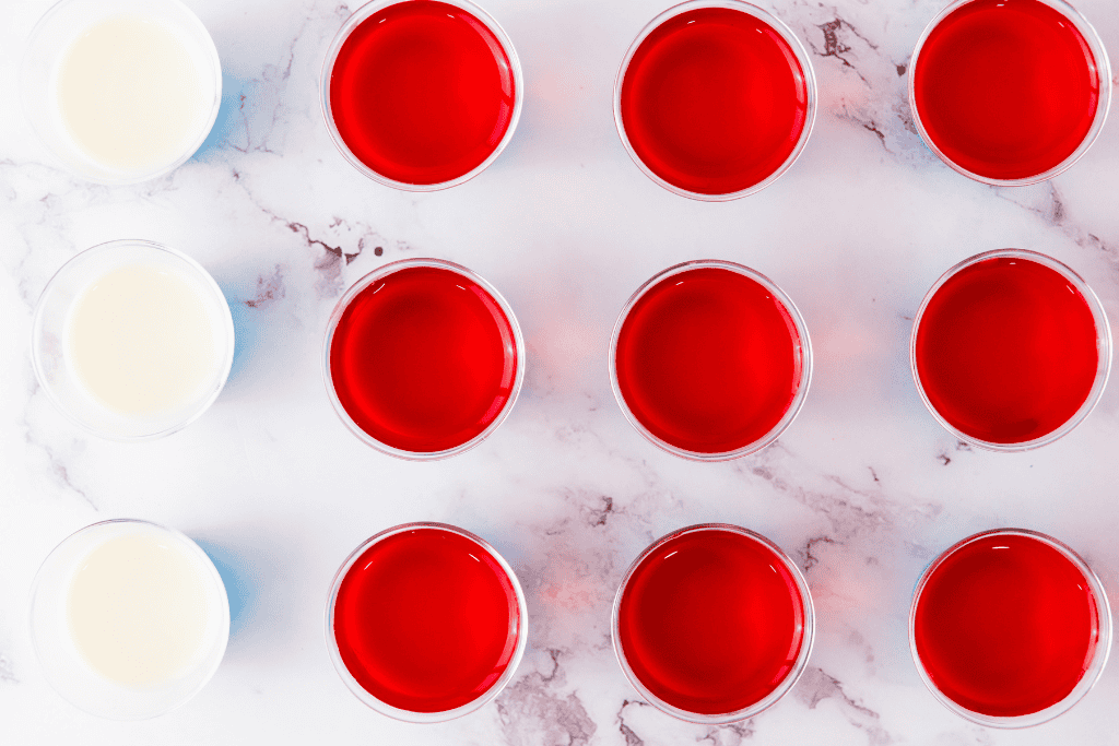 red layer jello shots top