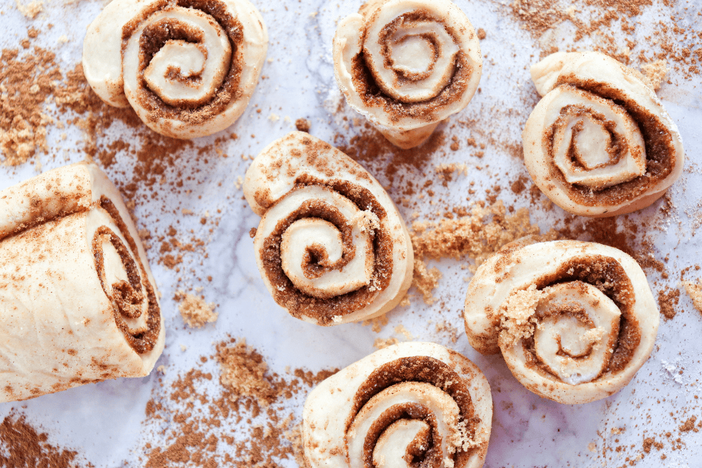 rolling & slicing the dough