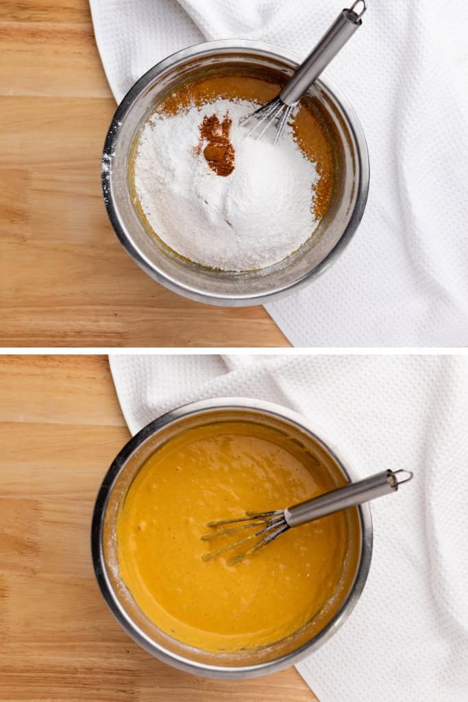 added dry ingredients when making vegan pumpkin waffles