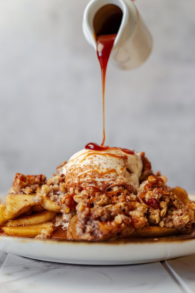 Apple Crisp with Vanilla Ice Cream