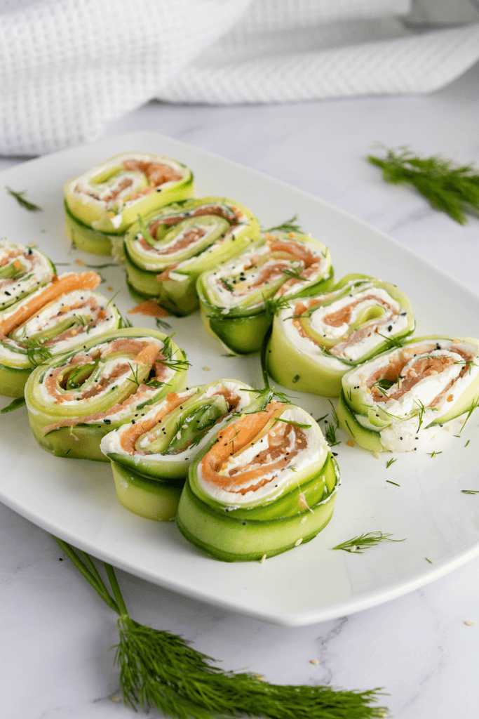 Cucumber salmon pinwheels