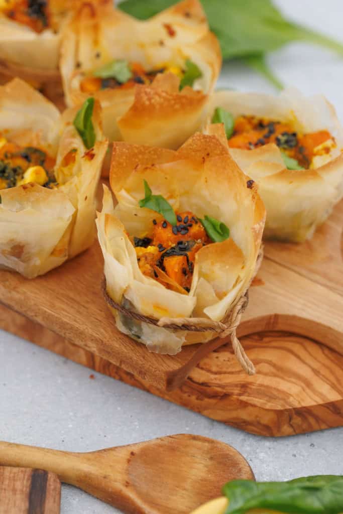 Pumpkin Feta Phyllo Cups