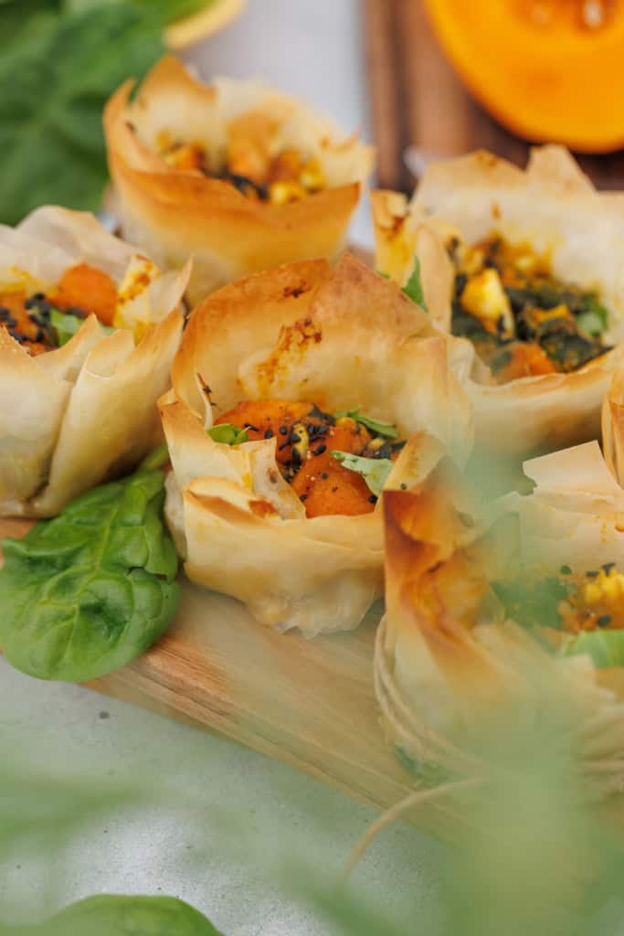 Pumpkin Feta Phyllo Cups