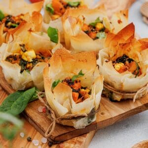 Pumpkin Feta Phyllo Cups