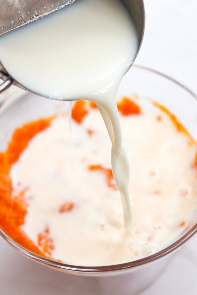 Pumpkin Pancakes mix wet ingredients