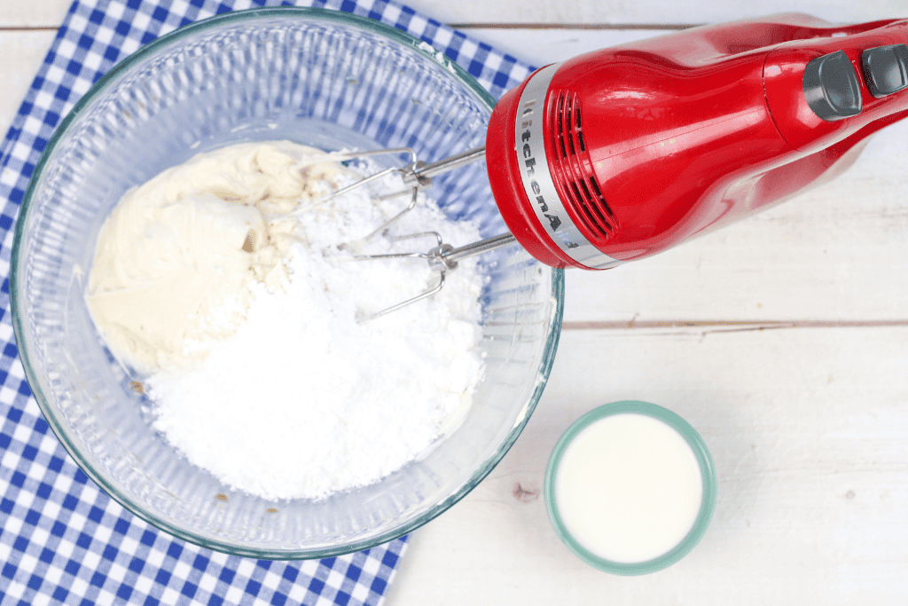 adding the powdered sugar