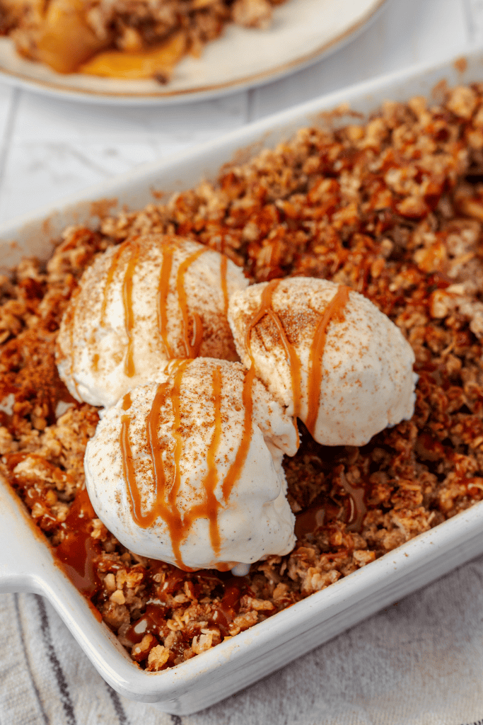Apple Crisp with Vanilla Ice Cream