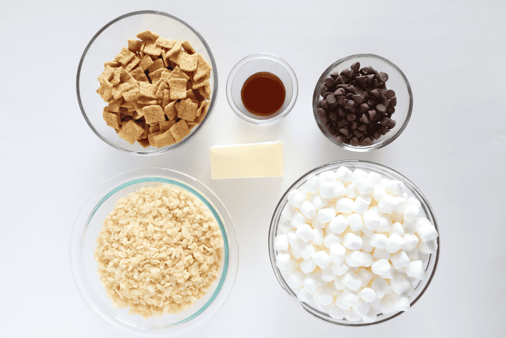 Ingredients for s'mores rice krispies