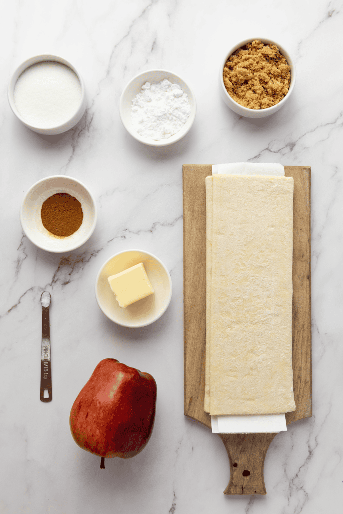 Ingredients for Upside Down Apple Tart