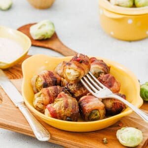 Maple Glazed Bacon Wrapped Brussel Sprouts