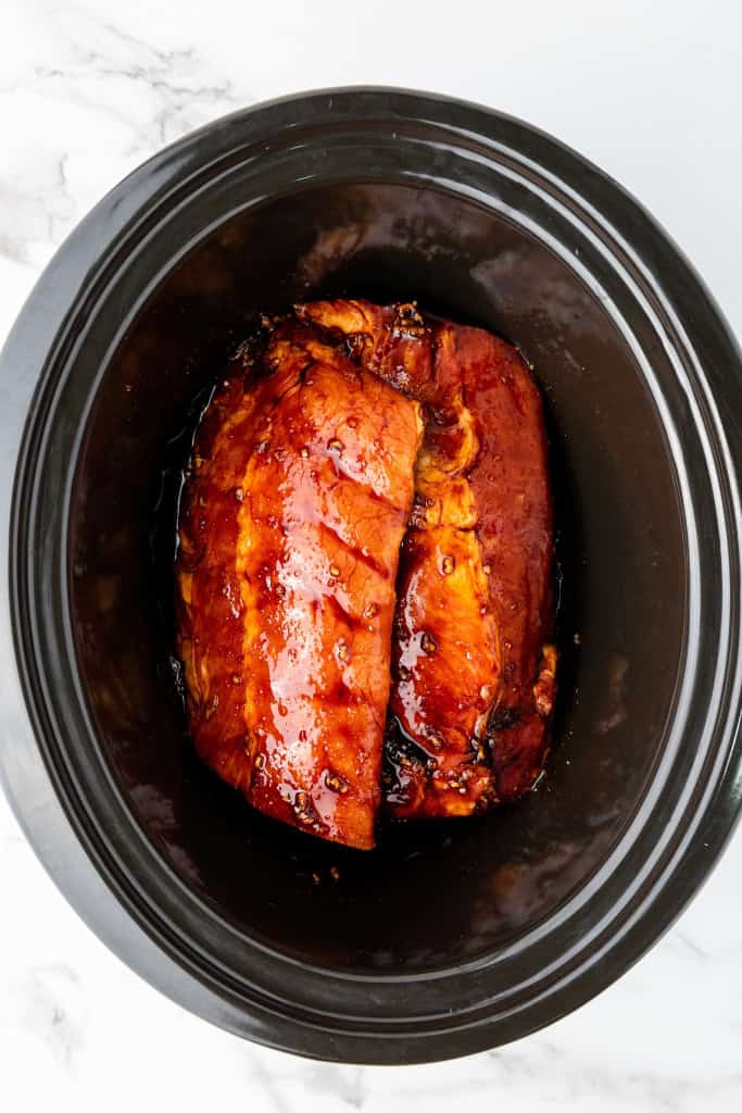 ribs inside slow cooker