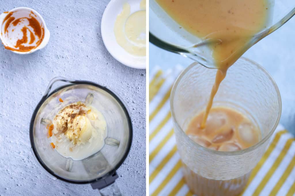 making Pumpkin Milkshake