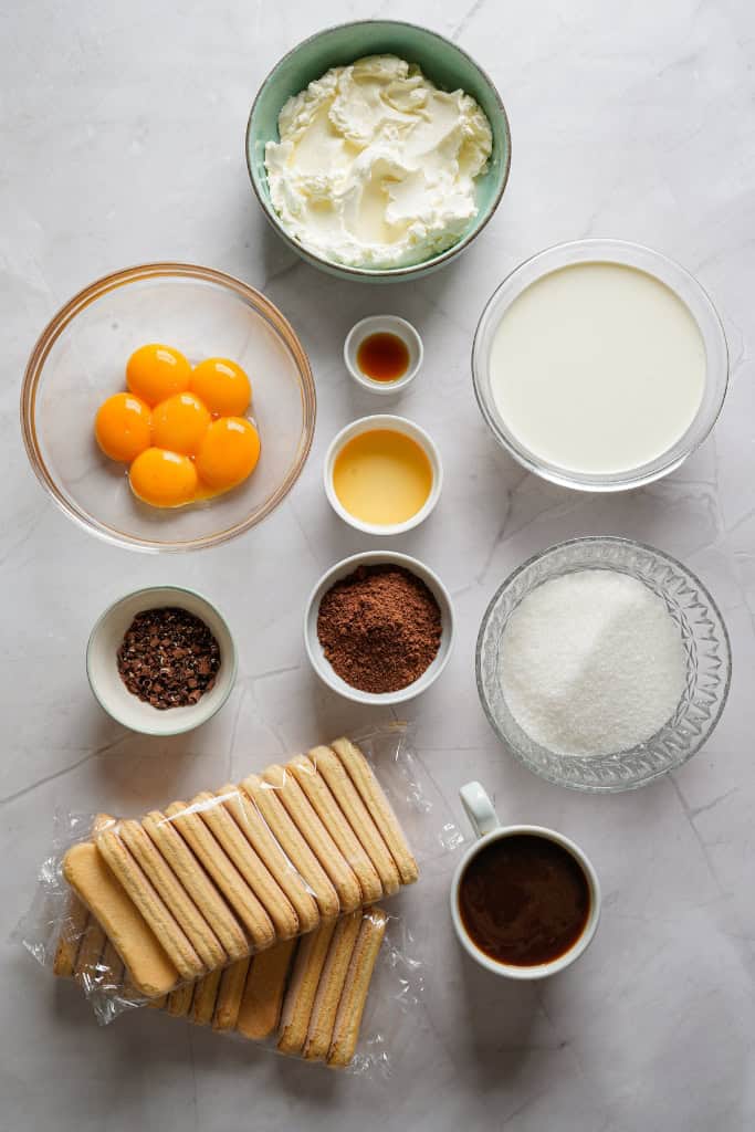 Classic Tiramisu ingredients