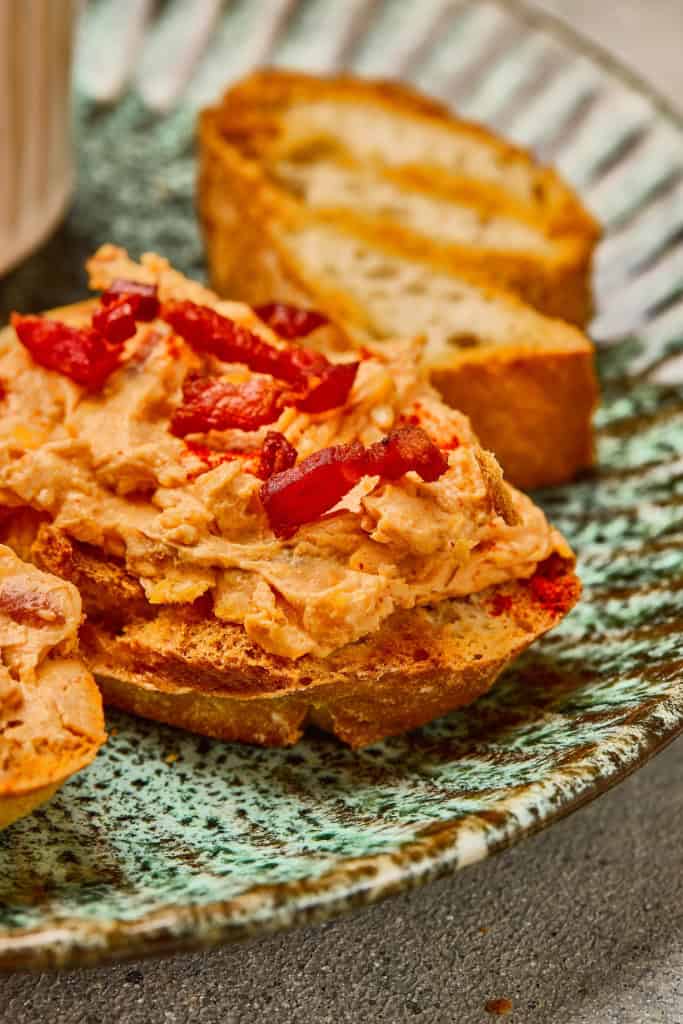 Maple Bacon Cheese Dip on bread