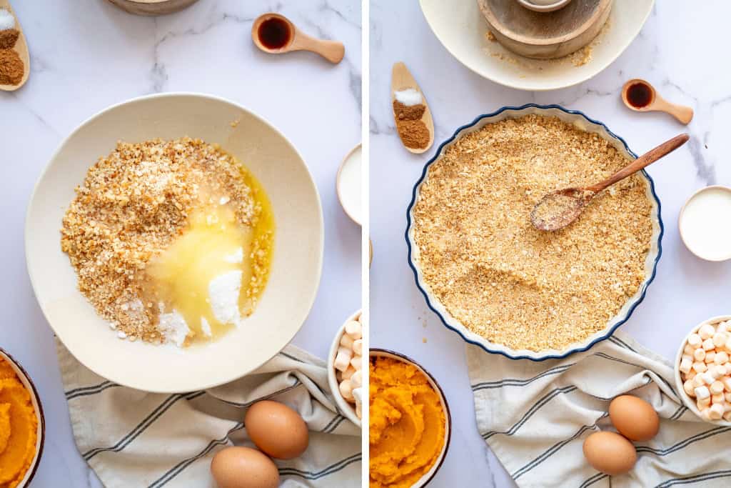 making the crust for Sweet Potato Pie