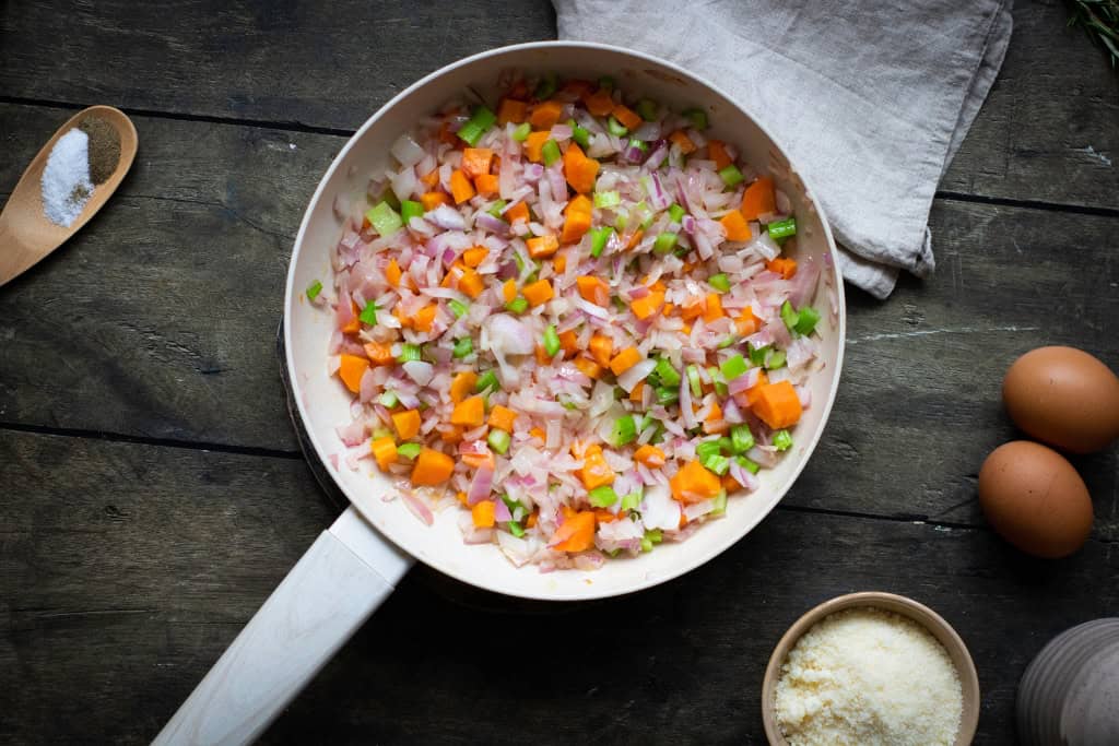 Sautéing the vegetables