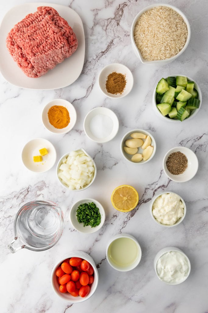 Ingredients for Beef Rice Bowl
