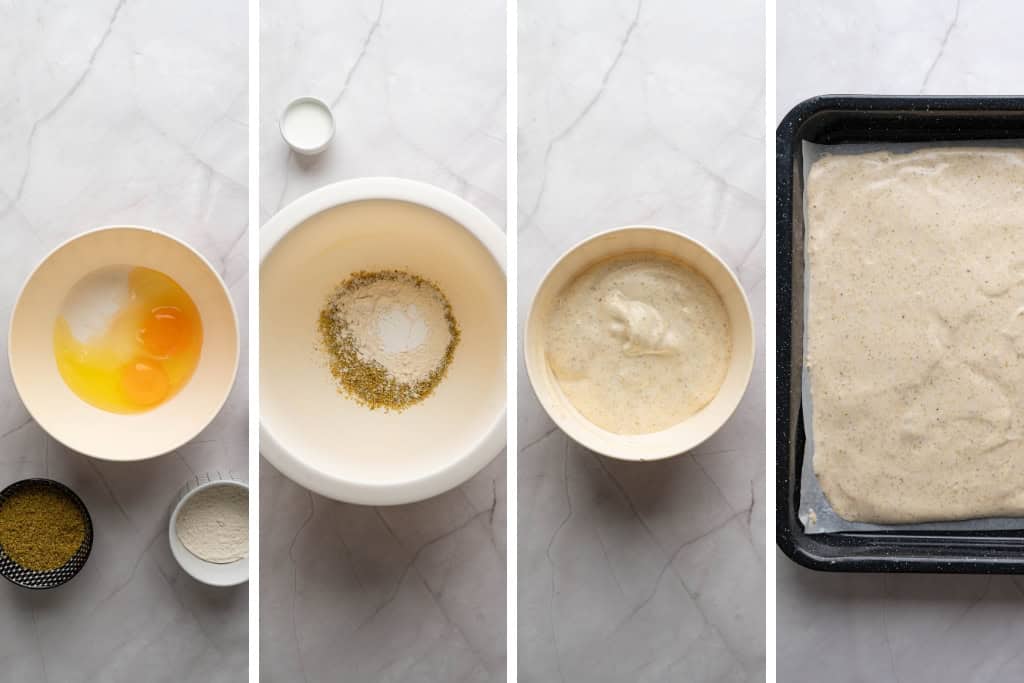 making the pistachio sponge