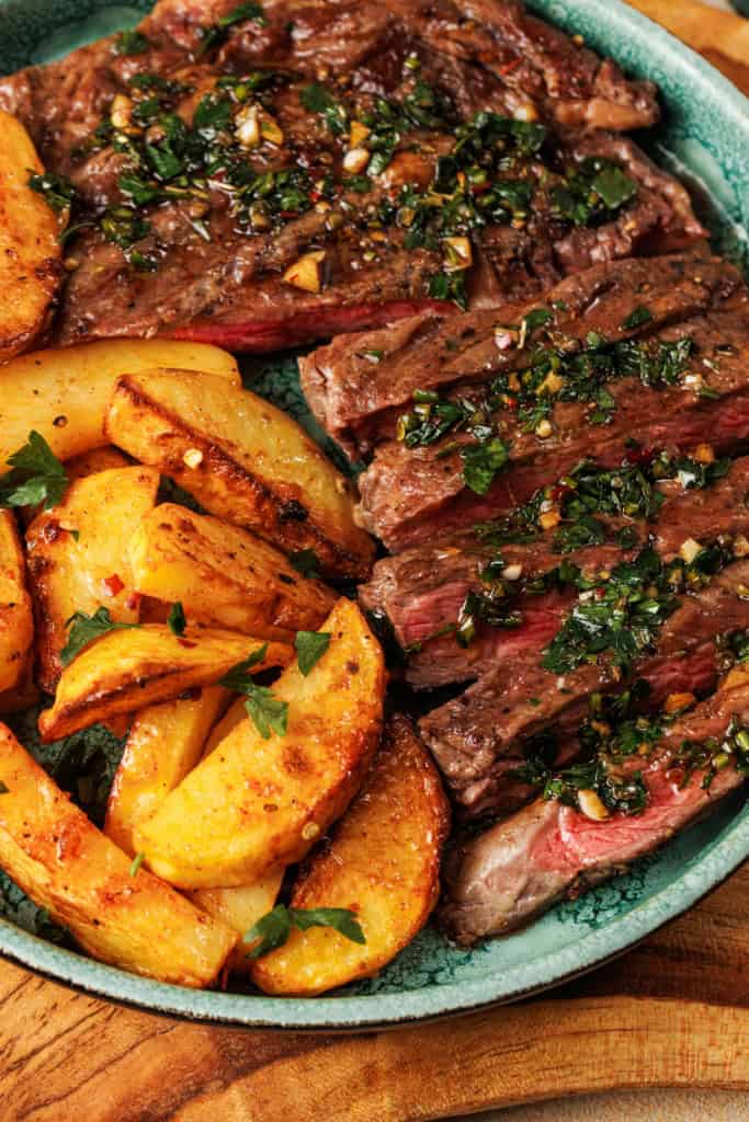 Chimichurri Steak and Garlic Fries