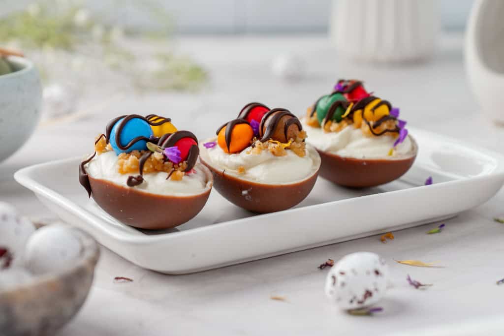 No Bake Easter Egg Cheesecakes