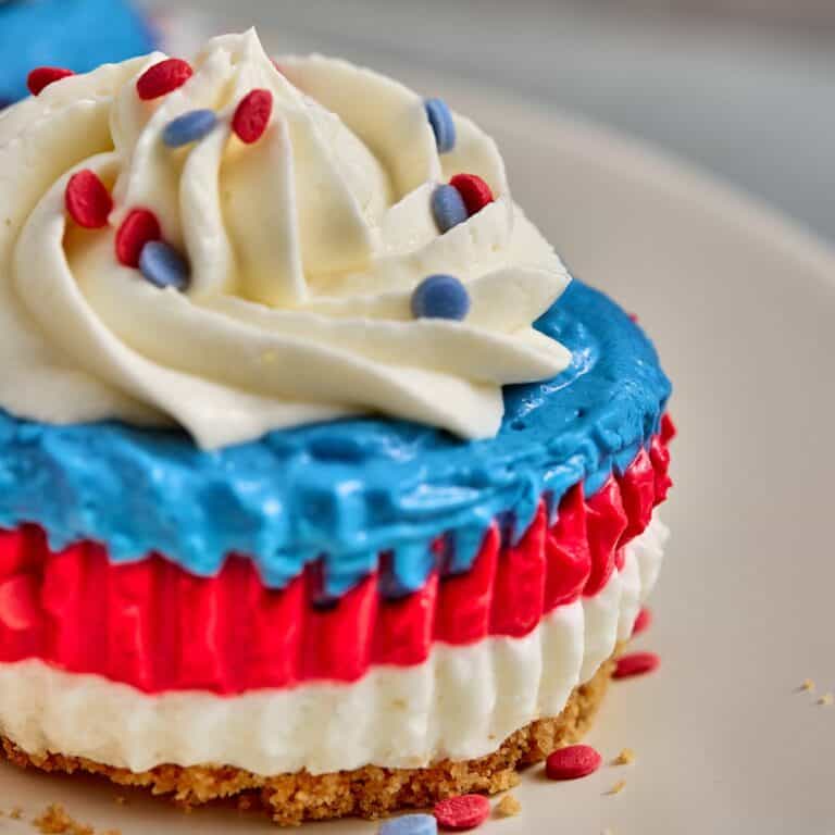Patriotic No Bake Cheesecakes
