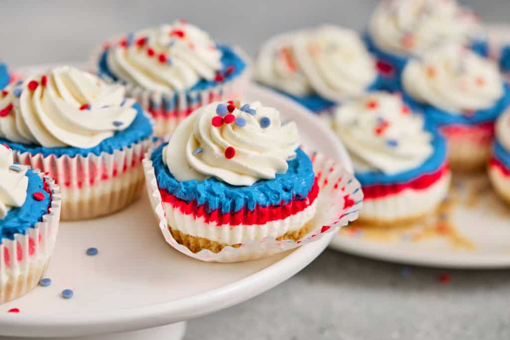 Patriotic No Bake Cheesecakes