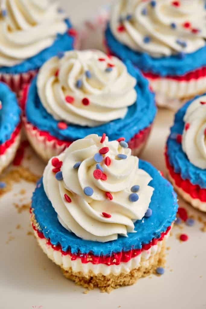 Patriotic No Bake Cheesecakes