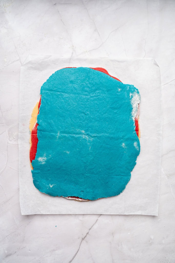 rolled doughs stacked on top of each other