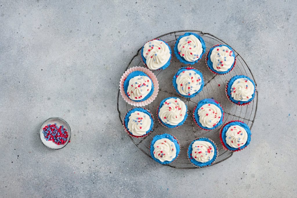 adding sprinkles on top of the cream topping