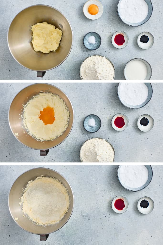 Mixing the ingredients for 4th of July Crinkle Cookies in a bowl