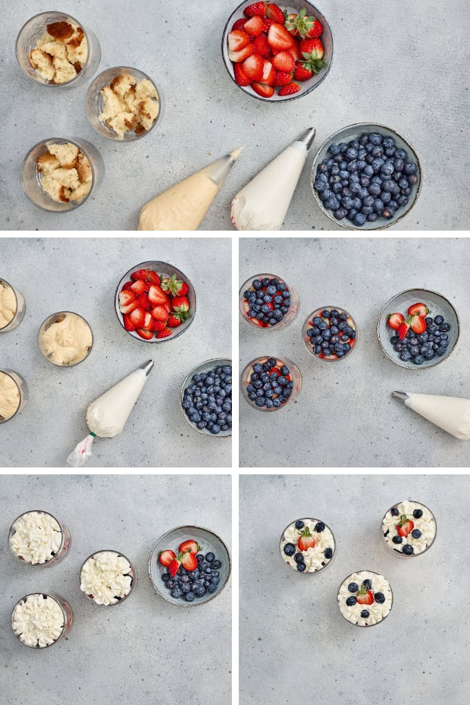 Assembling the Red White and Blue Trifle