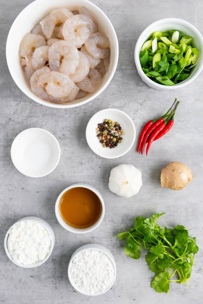 Ingredients for Salt and Pepper Shrimp
