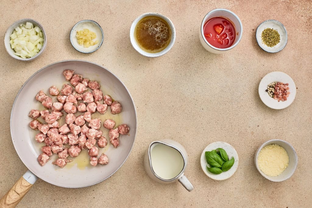 cooking the sausages