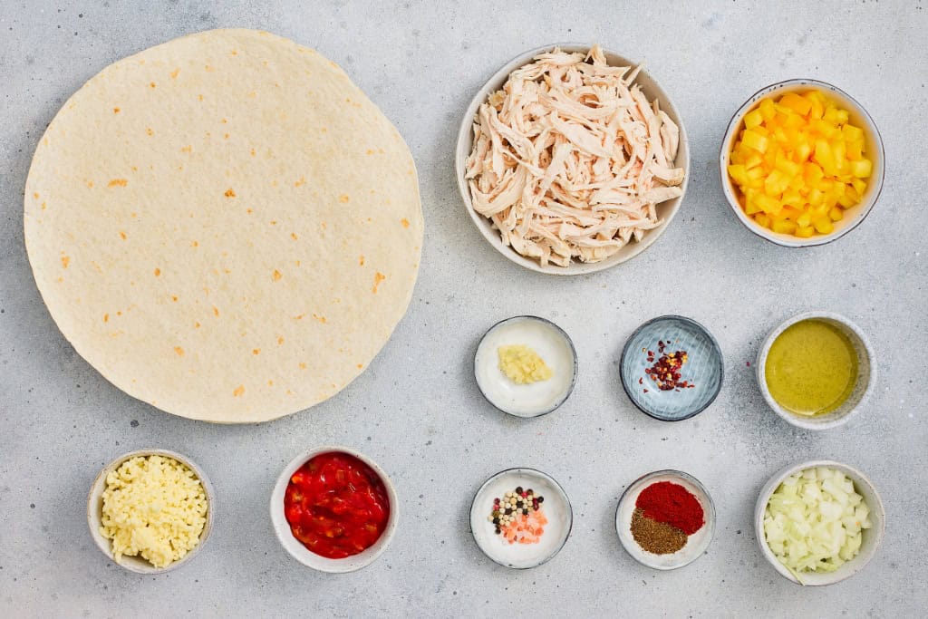 Ingredients for Chicken Chimichangas