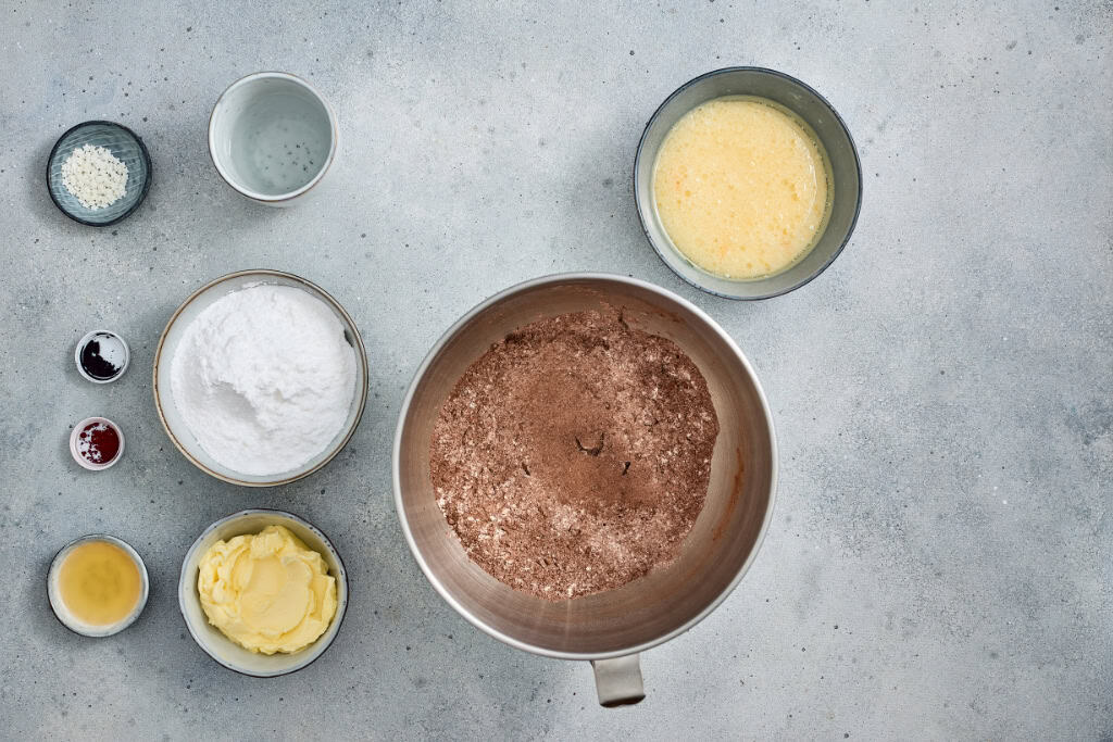 mixing the dry ingredients in a bowl