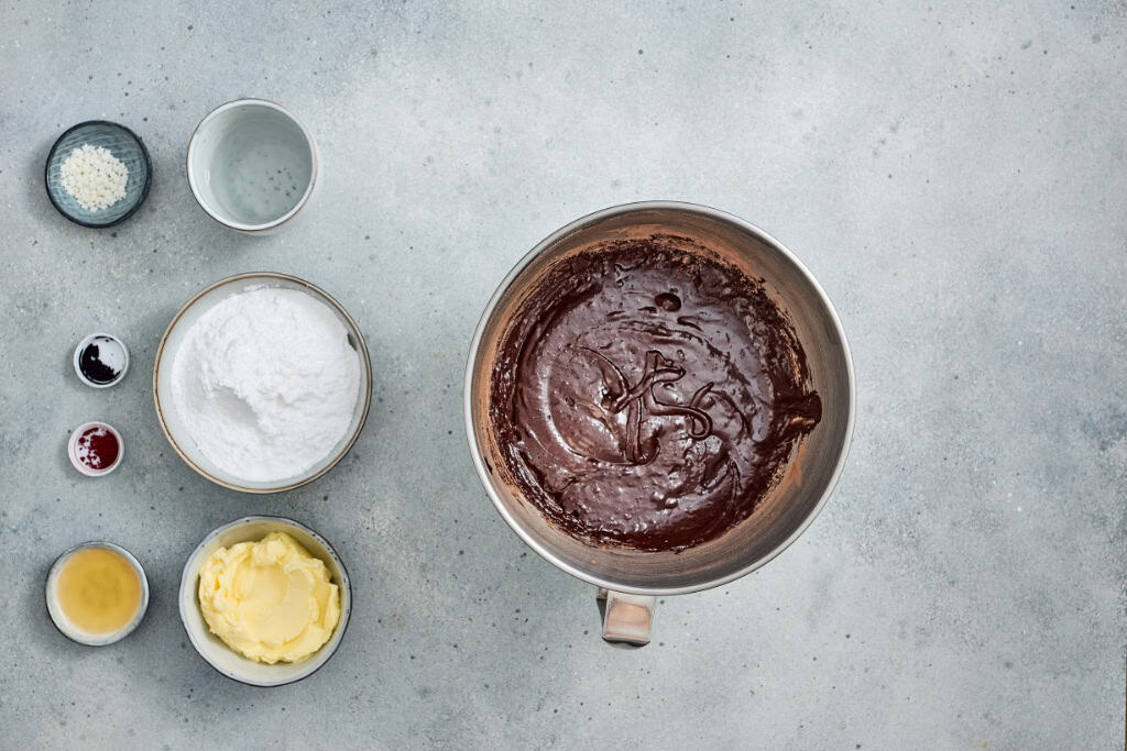 chocolate batter in a bowl