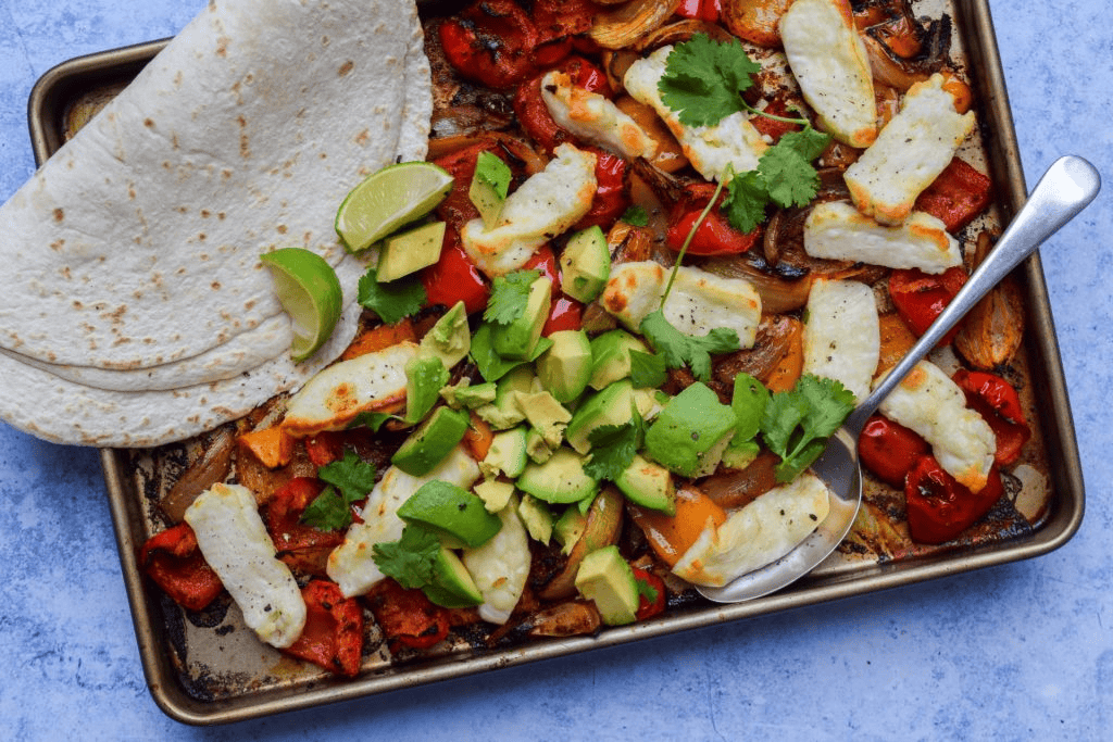 Sheet Pan Halloumi Fajitas