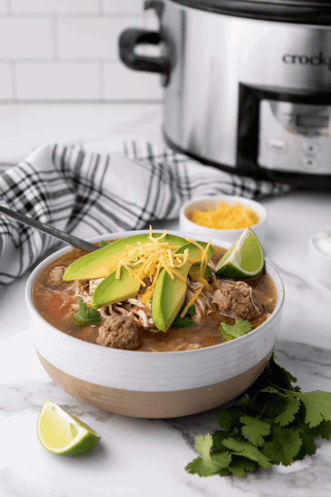 Crockpot Chicken and Beef Taco Soup