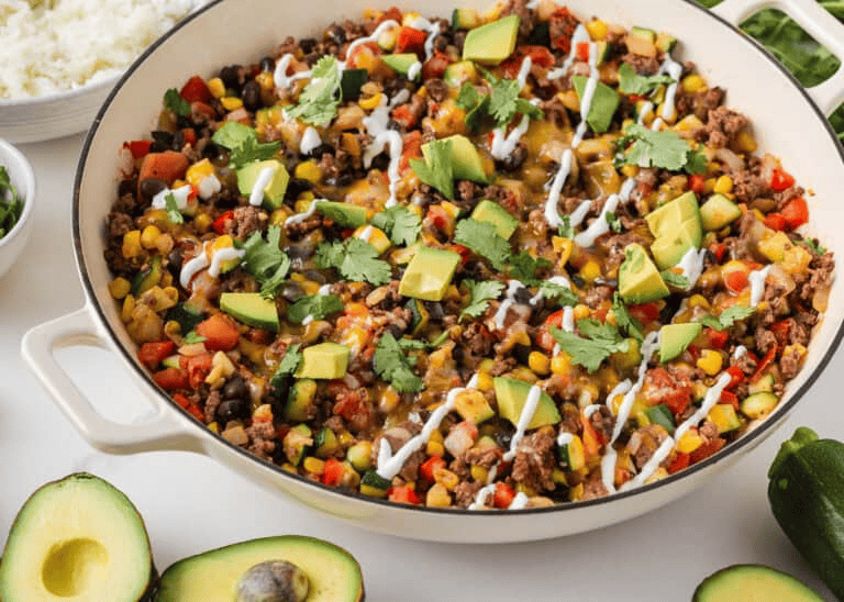 Ground Beef and Zucchini Skillet