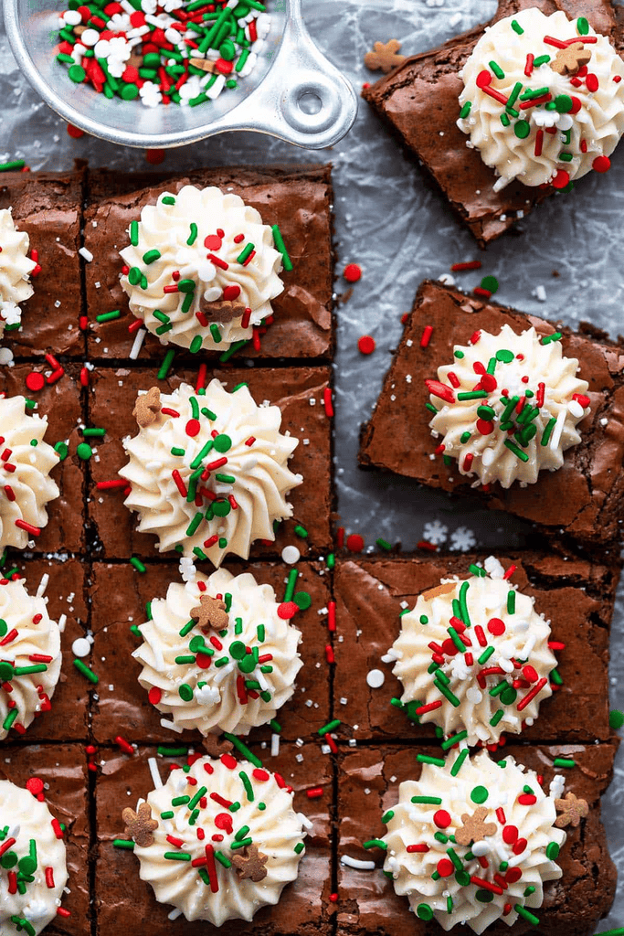 The Best Christmas Brownies Recipe – Gingerbread Brownies with Eggnog Buttercream